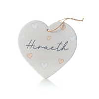 Ceramic Heart Plaque - Cwtch / Cariad / Cartref / Hiraeth / Hapus / Teulu