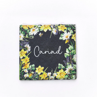 Welsh Floral Slate Coaster - Ffrind / Nain / Chwaer