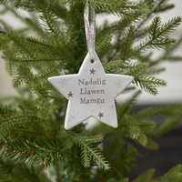 Christmas Star Hanger - Nadolig Llawen - Nain / Mamgu