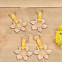 Welsh Wooden Gift Keyring - Daffodil