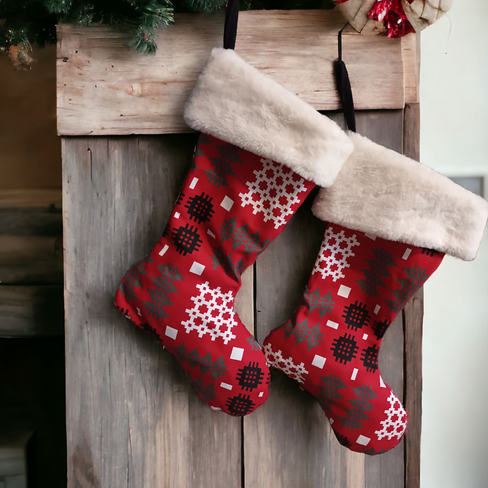 Welsh Tapestry Blanket print Christmas Stockings