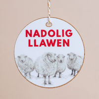 Christmas Gift Decoration - Nadolig Llawen - Sheep