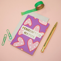 Birthday card 'Penblwydd Hapus' hearts