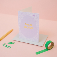 Easter card 'Pasg Hapus' purple