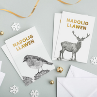 Nadolig Llawen Welsh Christmas Card Set of 4 Nadolig Llawen - Lleucu Howatson
