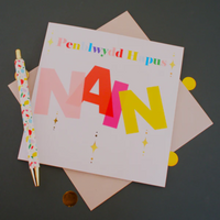 Welsh Birthday card 'Penblwydd Hapus Nain' foil, grandmother