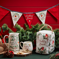Nadolig Llawen Christmas Robins Doorstop