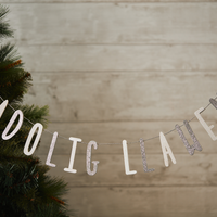 Nadolig Llawen Christmas wooden bunting - silver
