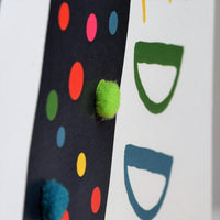 Birthday card '2 Heddiw' Pompoms - Blue