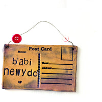 Babi Newydd Handmade Ceramic Postcard