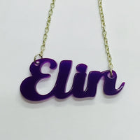 Laser Cut Acrylic Name Necklace - Elin