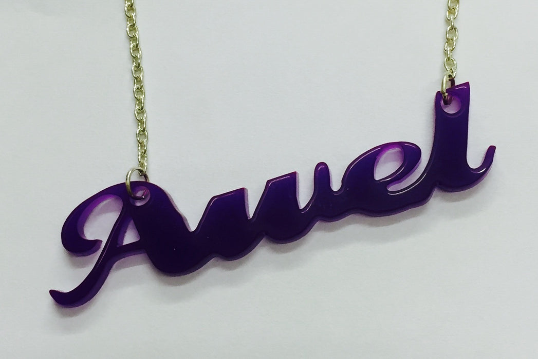 Laser Cut Acrylic Name Necklace - Awel