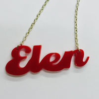 Laser Cut Acrylic Name Necklace - Elen