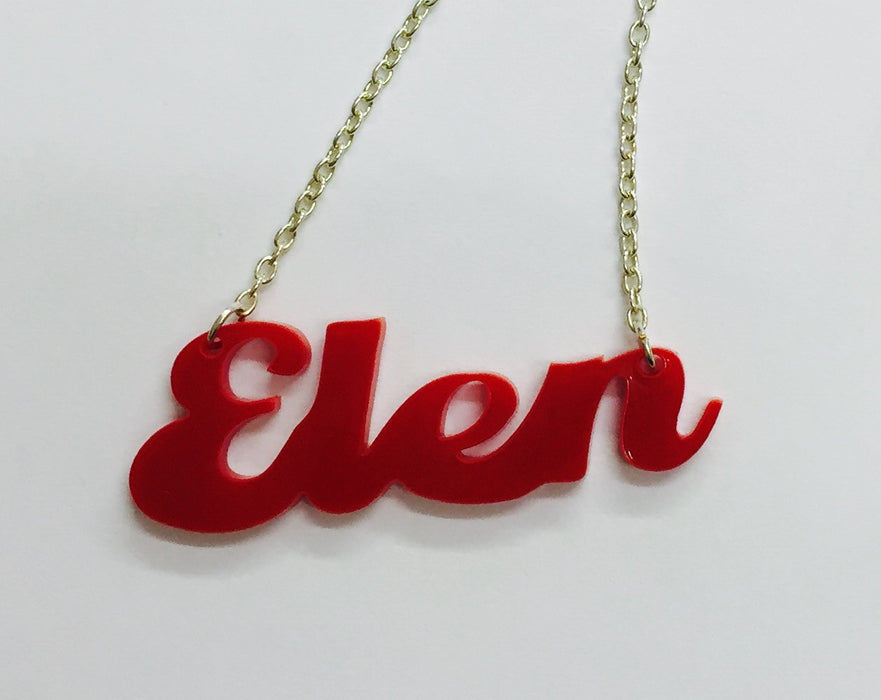Laser Cut Acrylic Name Necklace - Elen