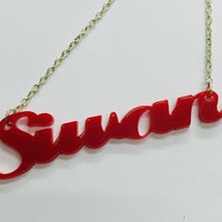 Laser Cut Acrylic Name Necklace - Siwan