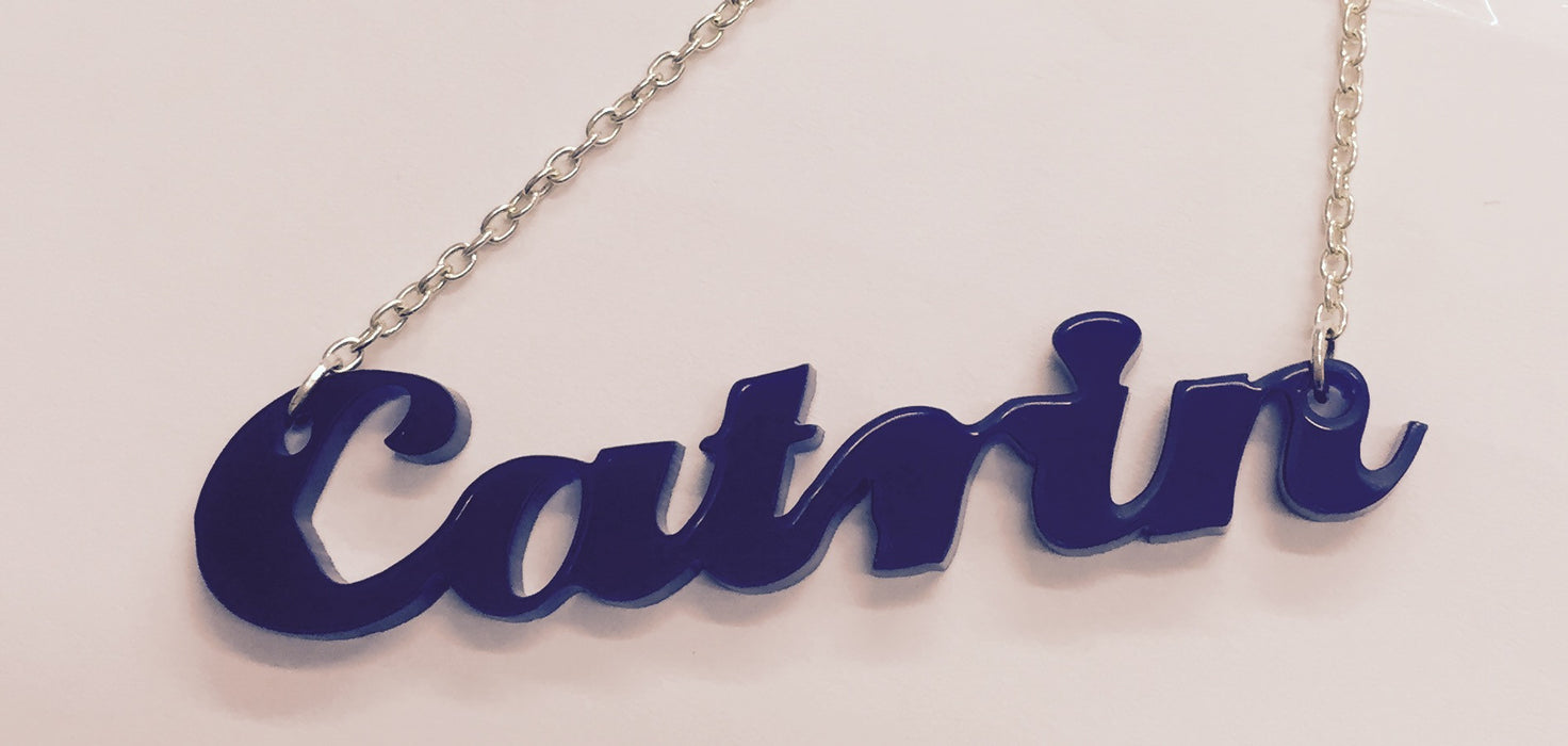 Laser Cut Acrylic Name Necklace - Catrin