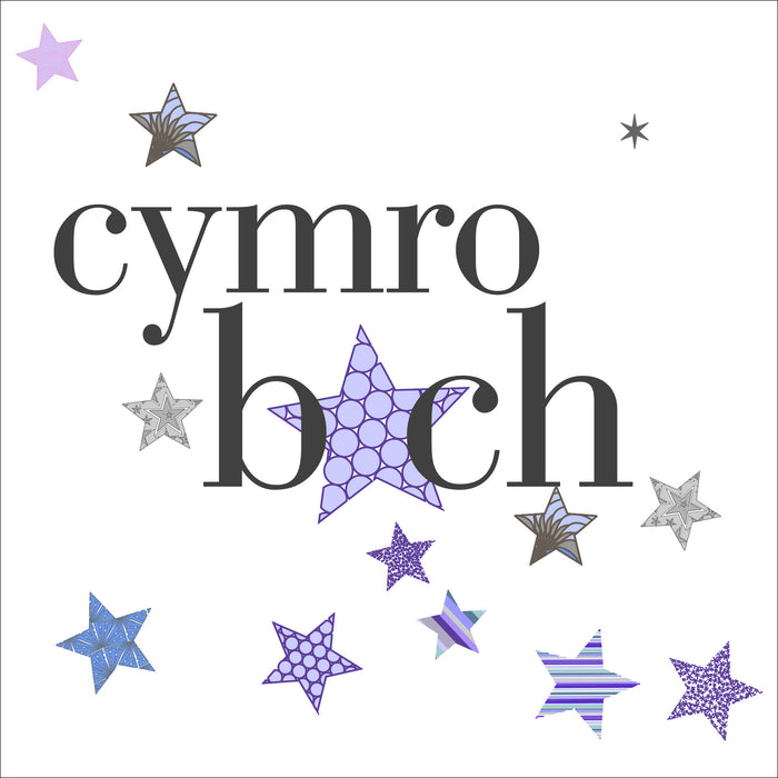 New baby card 'Cymro Bach' blue