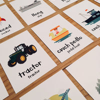 Welsh Travel, Transport & Movement Flash Cards