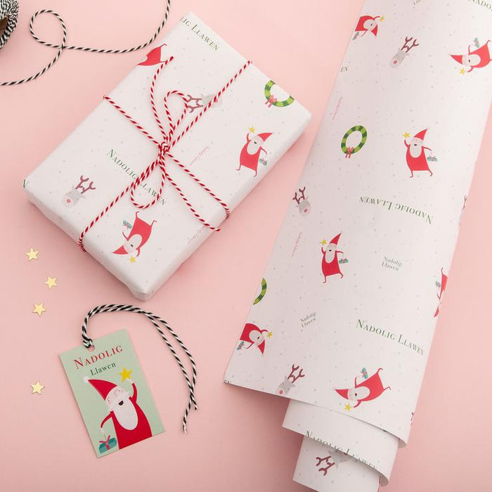 Nadolig Llawen wrapping paper & tags - Sion Corn
