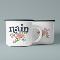 Welsh Ceramic Camping Mug 'Nain'