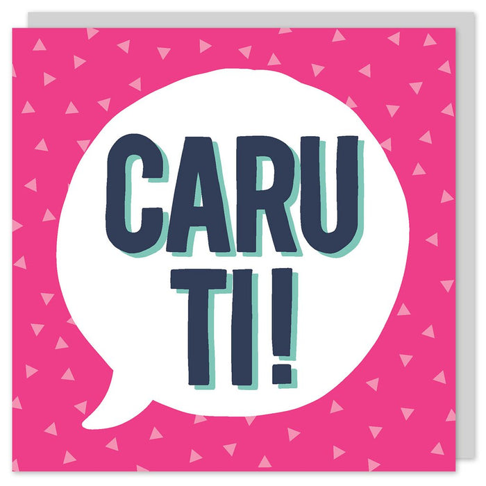 Love card 'Caru ti!' speech bubble