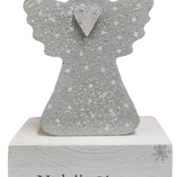 Nadolig Llawen wooden angel block
