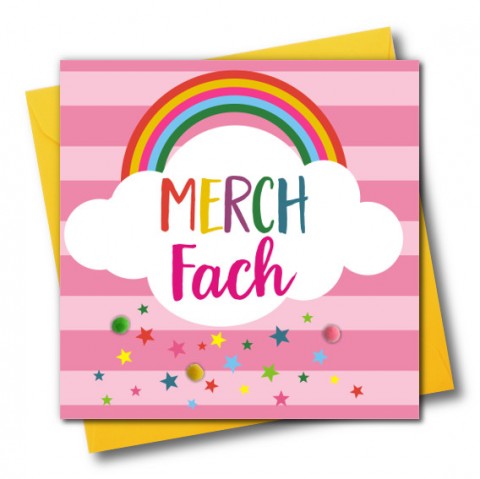 New baby card - Merch Fach - Rainbow - Pompoms