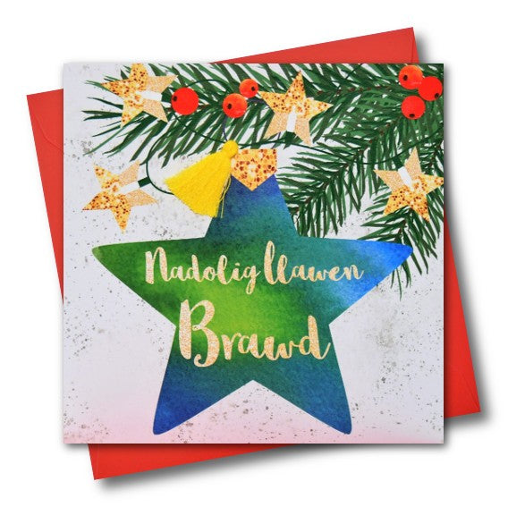 Christmas card 'Nadolig Llawen Brawd' - Brother - Tassel