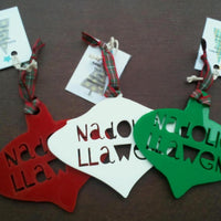 Christmas baubles Nadolig Llawen