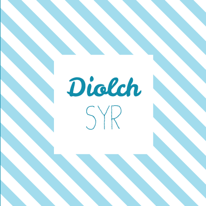 Thank you card 'Diolch Syr' male teacher