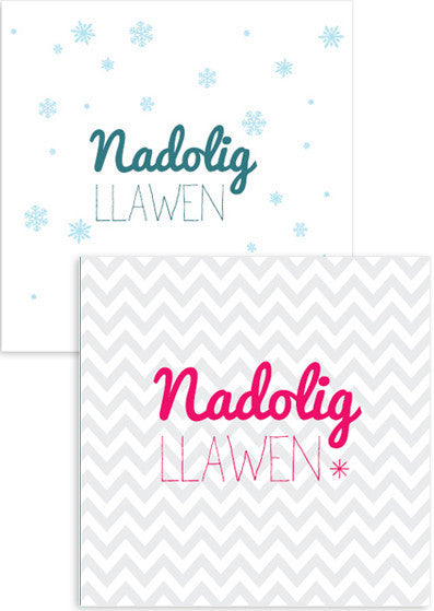 Christmas cards 'Nadolig Llawen' pack of 4