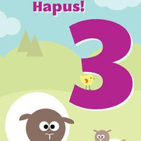 Birthday card 'Penblwydd Hapus 3' sheep