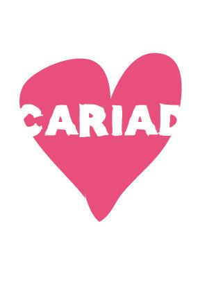 Love card 'Cariad' pink heart