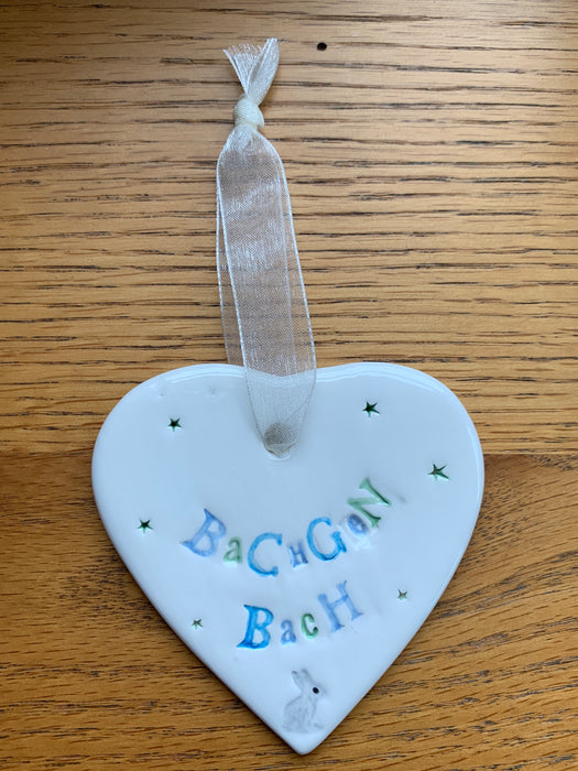 Hand-made Ceramic Heart - Bachgen Bach