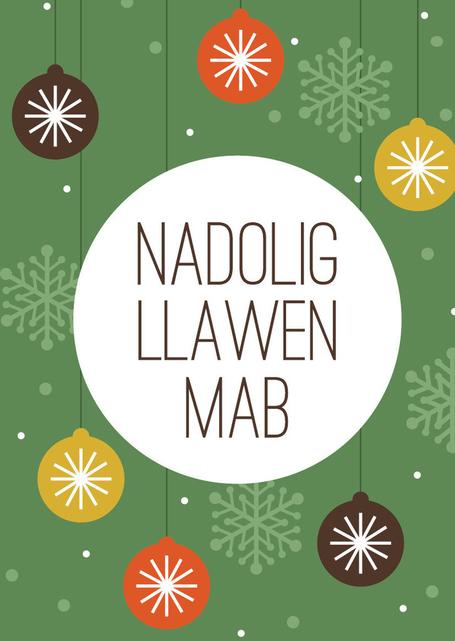Christmas card 'Nadolig Llawen Mab' son