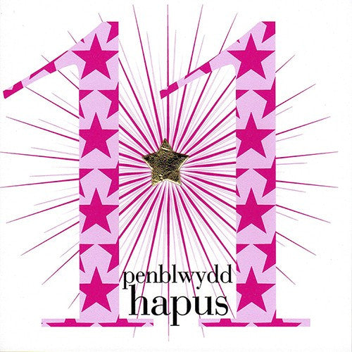 Birthday card 'Penblwydd Hapus 11' pink