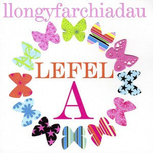 Congratulations card 'Llongyfarchiadau Lefel A' A Level pink