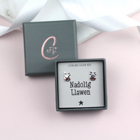 Welsh earrings 'Nadolig Llawen' - Merry Christmas - snowflakes