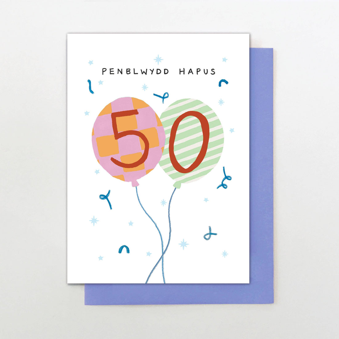 Welsh 50th Birthday card "Penblwydd Hapus 50"