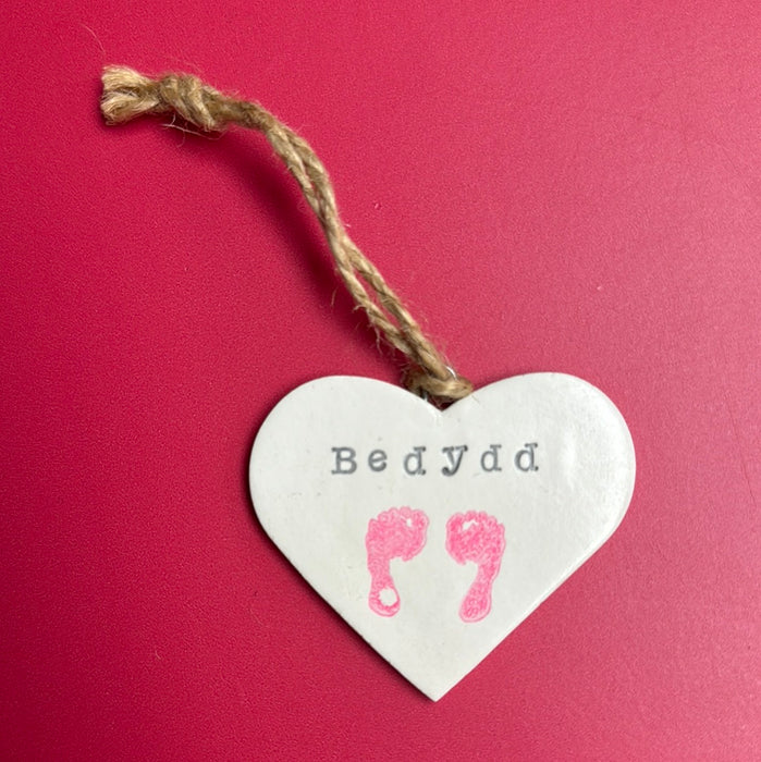 Hand-made White Clay Heart - New Baby
