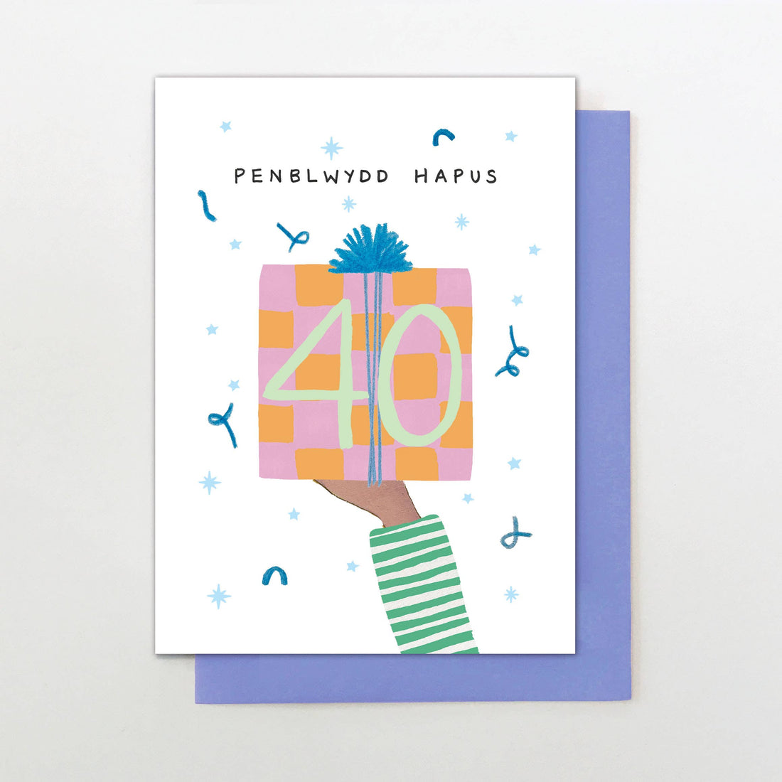 Welsh 40th Birthday card "Penblwydd Hapus 40"