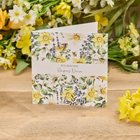 Birthday card 'Pen-blwydd Hapus Nain' floral