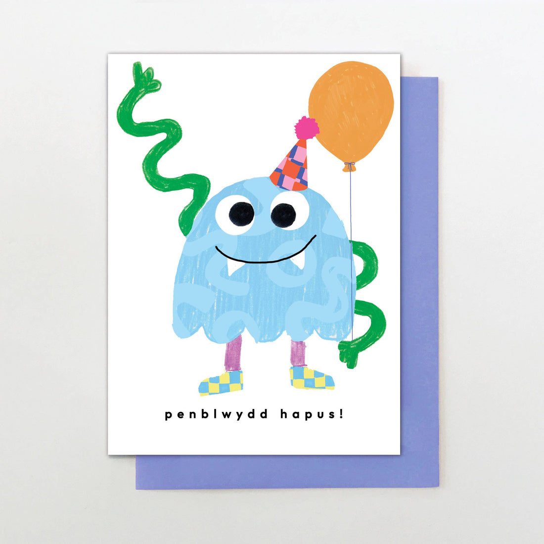 Welsh Birthday card "Penblwydd Hapus" Monster