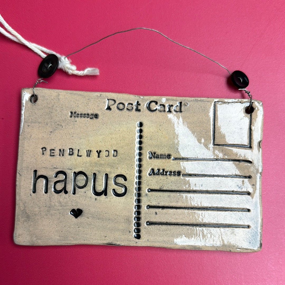 Penblwydd Hapus Handmade Ceramic Postcard