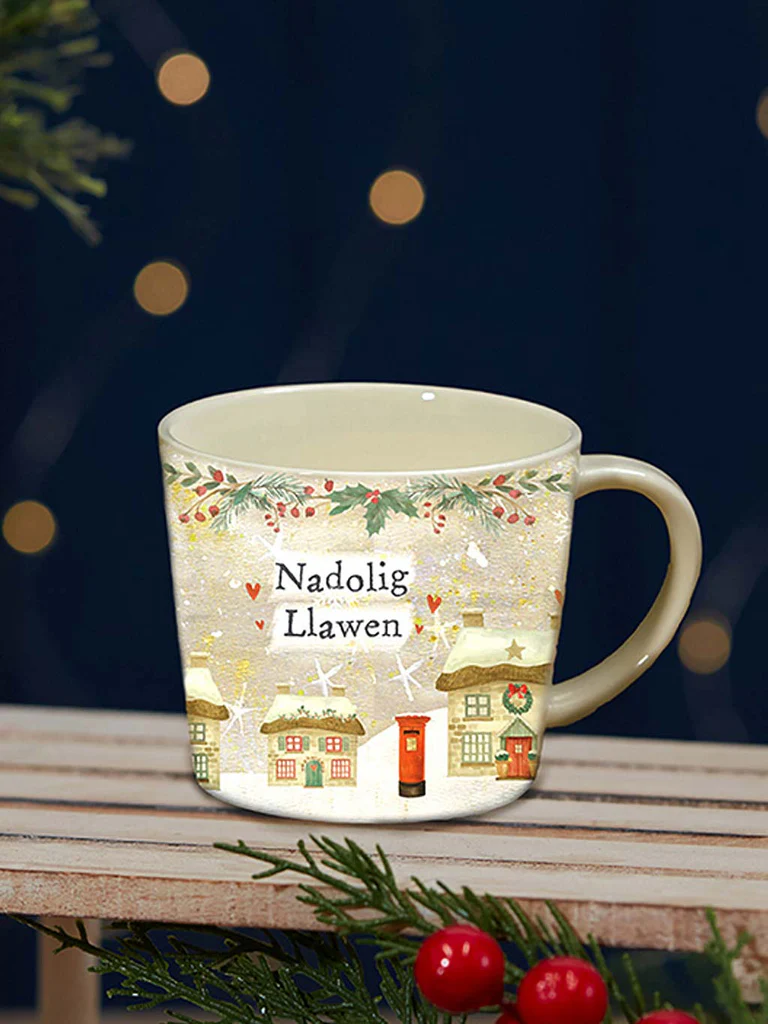 Nadolig Llawen mug - Christmas cottage