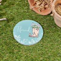 Welsh ceramic coaster - wellies - Nain / Ffrind / Mam
