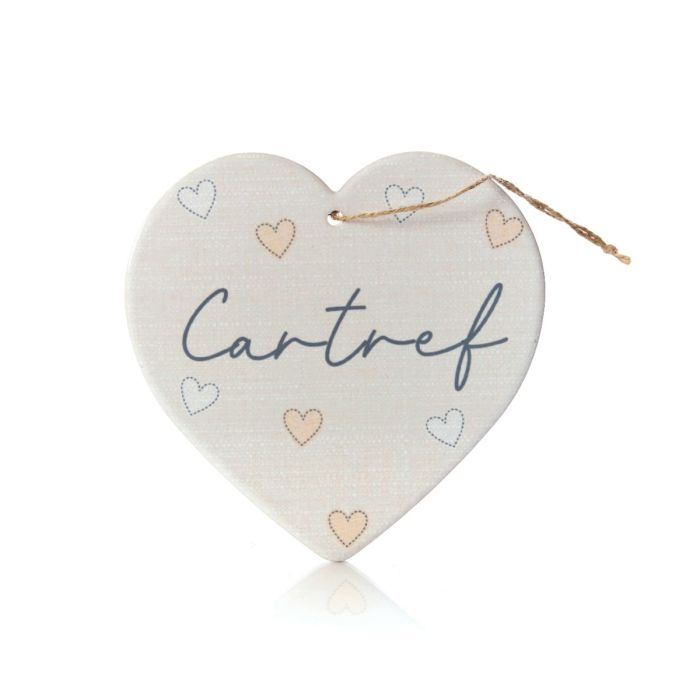 Ceramic Heart Plaque - Cwtch / Cariad / Cartref / Hiraeth / Hapus / Teulu