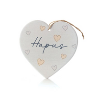 Ceramic Heart Plaque - Cwtch / Cariad / Cartref / Hiraeth / Hapus / Teulu