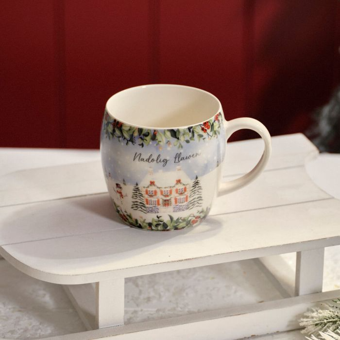 Nadolig Llawen mug - Christmas cottage
