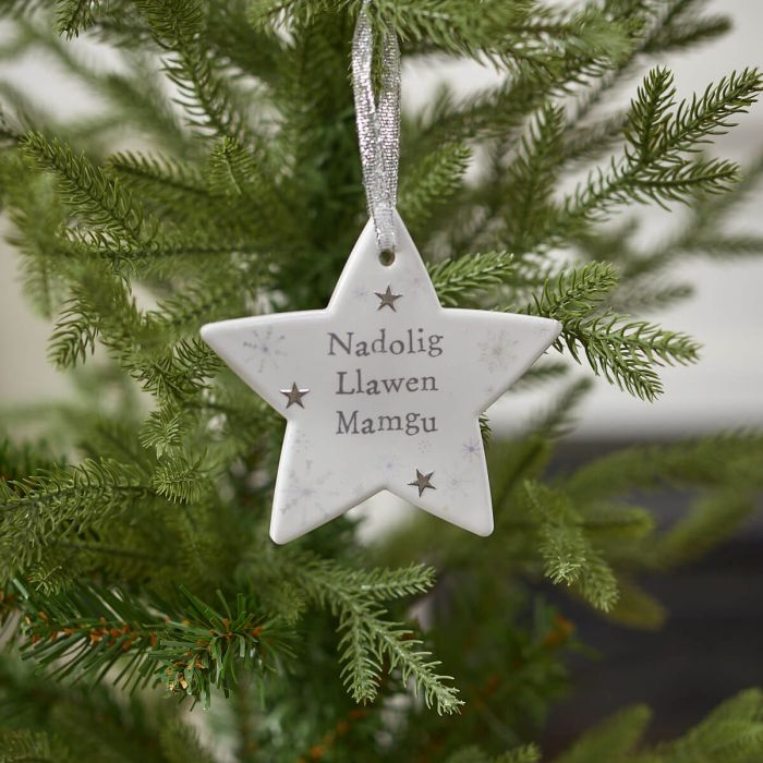 Christmas Star Hanger - Nadolig Llawen - Nain / Mamgu